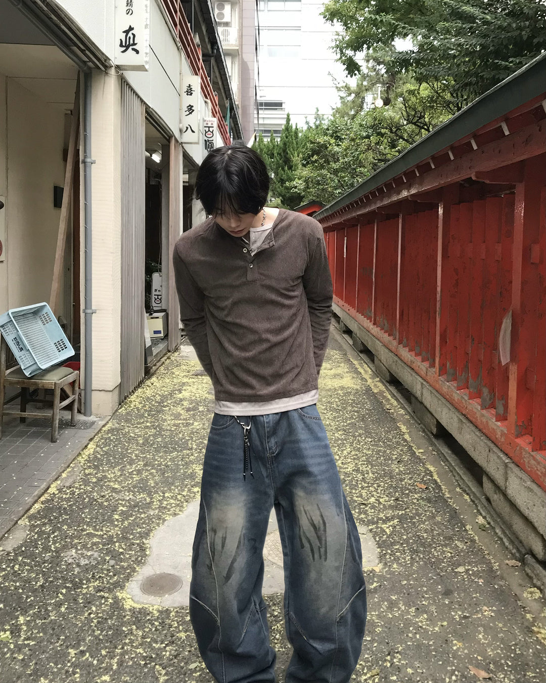 ヴィンテージウォッシュバルーンワイドデニム RO0115
