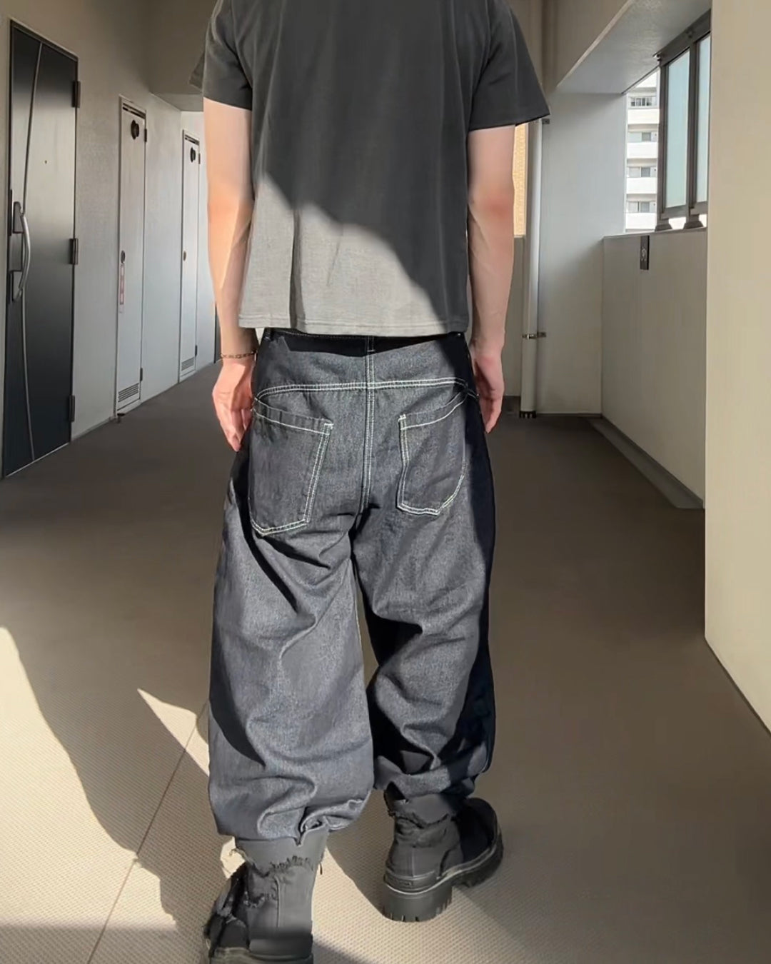 ファイヤーマンバックルワイドバギーデニム RO0136