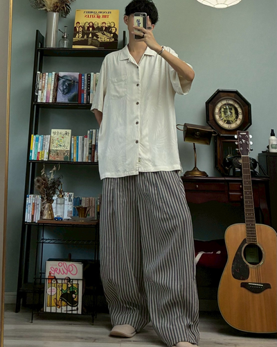 ストライプワイドパンツ RR0053