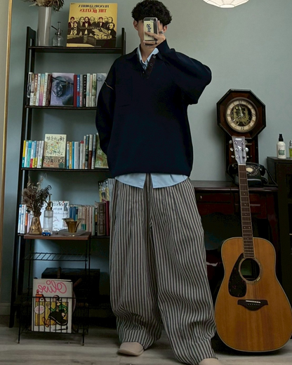 ストライプワイドパンツ RR0053
