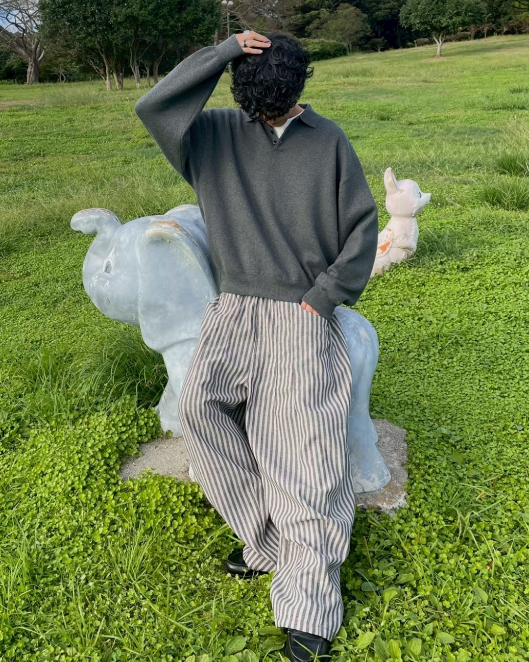 ストライプワイドパンツ RR0053
