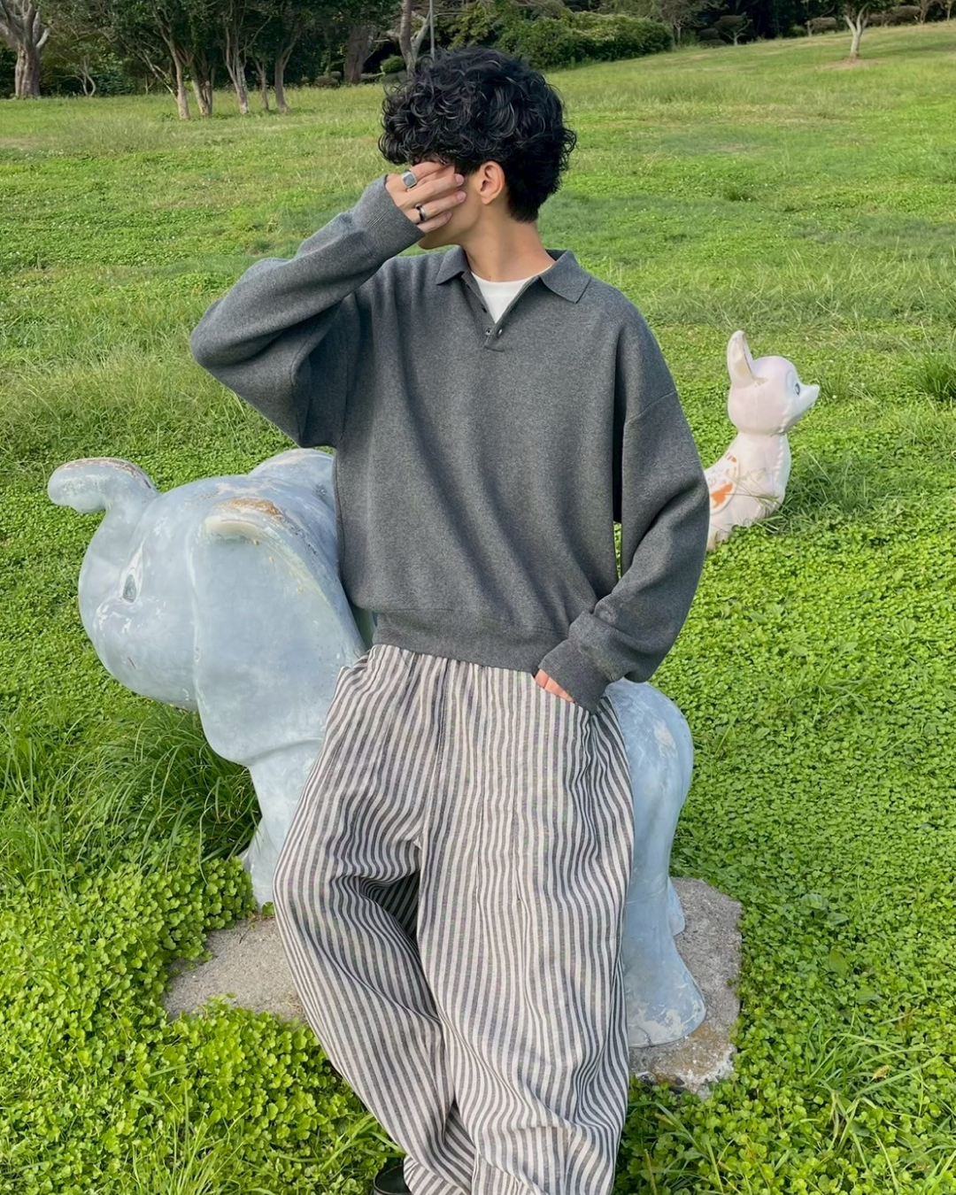 ストライプワイドパンツ RR0053