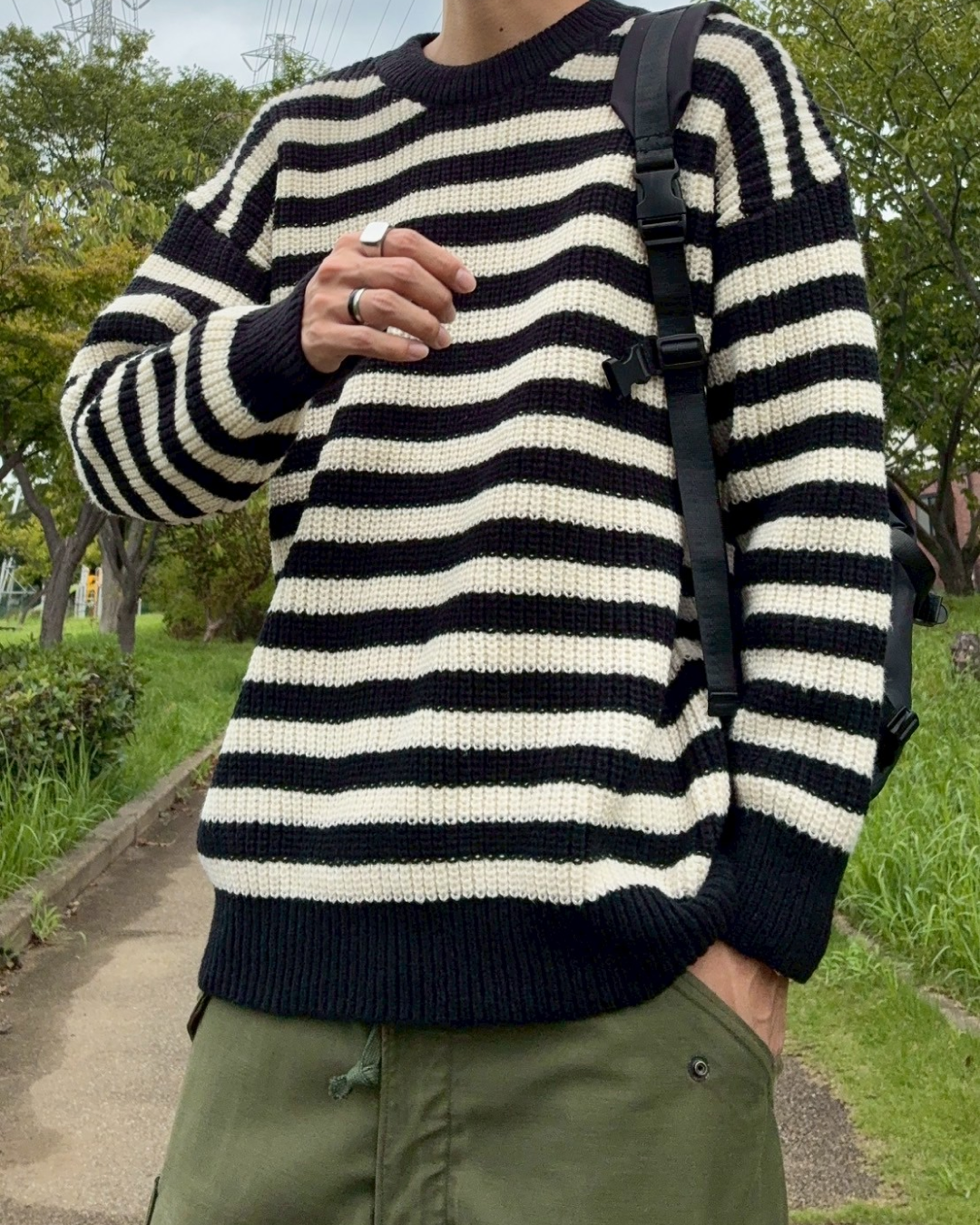 ボーダー柄ニット RR0093