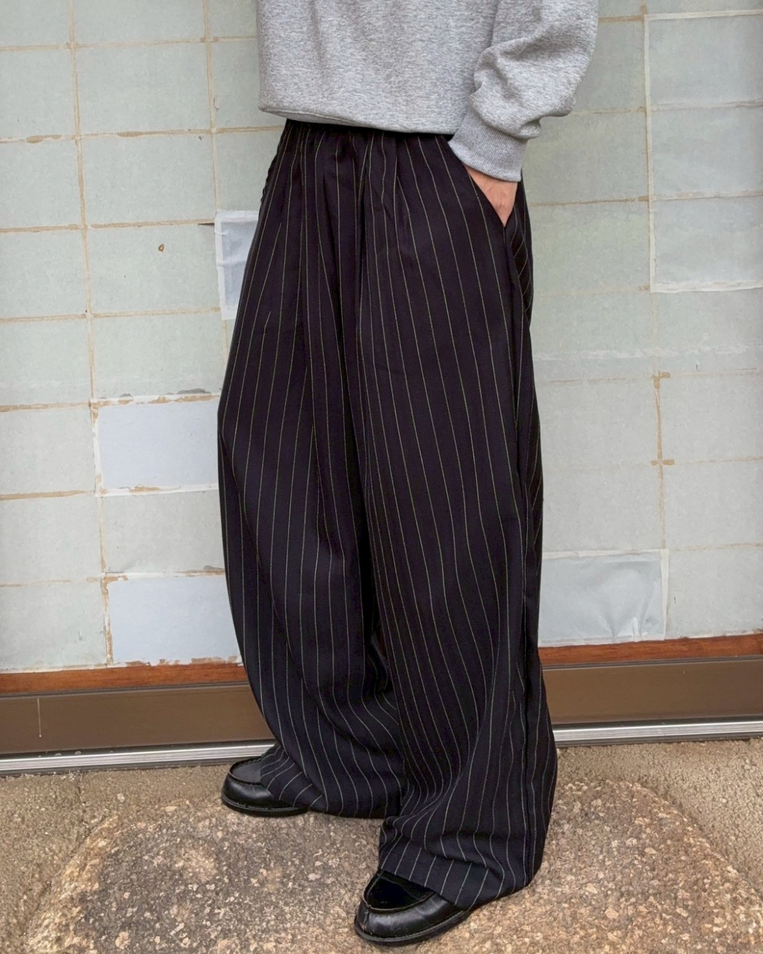 ワイドレッグストライプパンツ RR0103