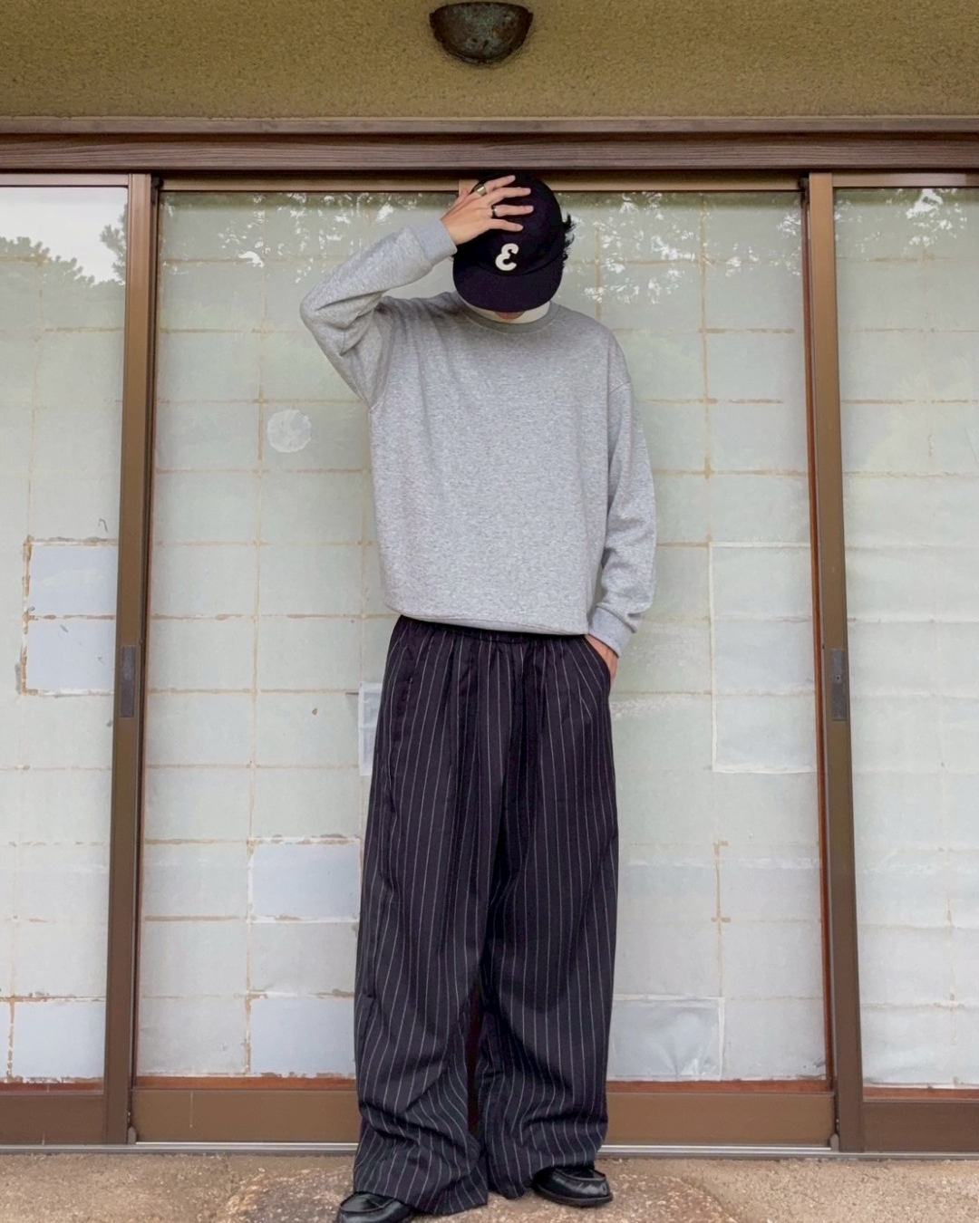 ワイドレッグストライプパンツ RR0103