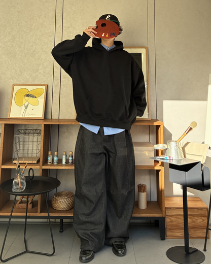 ブラックカーブデニムパンツ RR0169