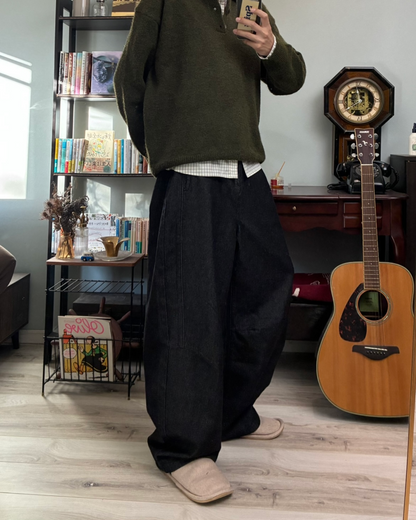 ブラックカーブデニムパンツ RR0169