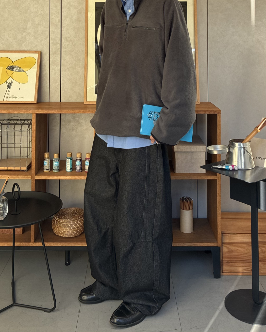 ブラックカーブデニムパンツ RR0169