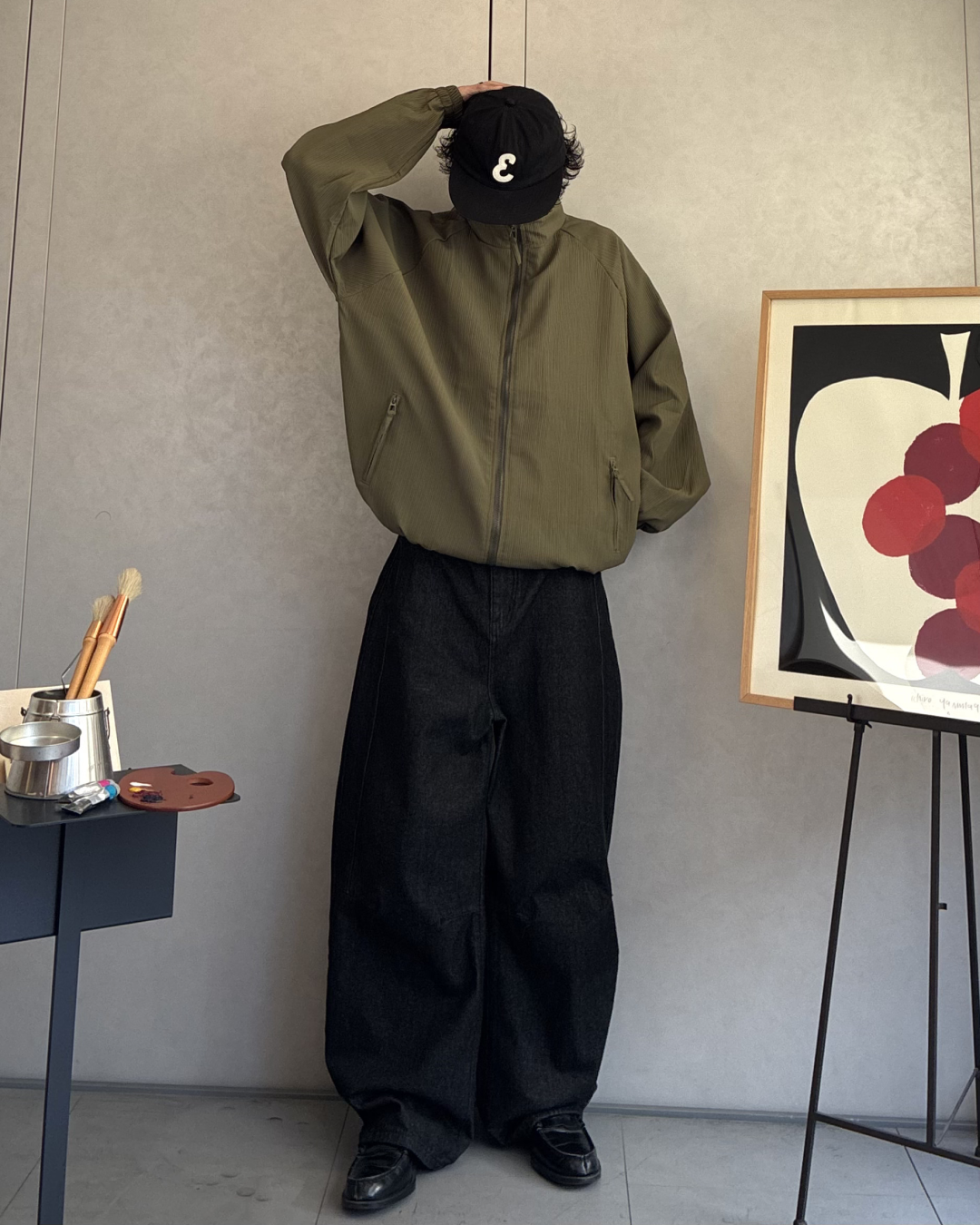 ブラックカーブデニムパンツ RR0169