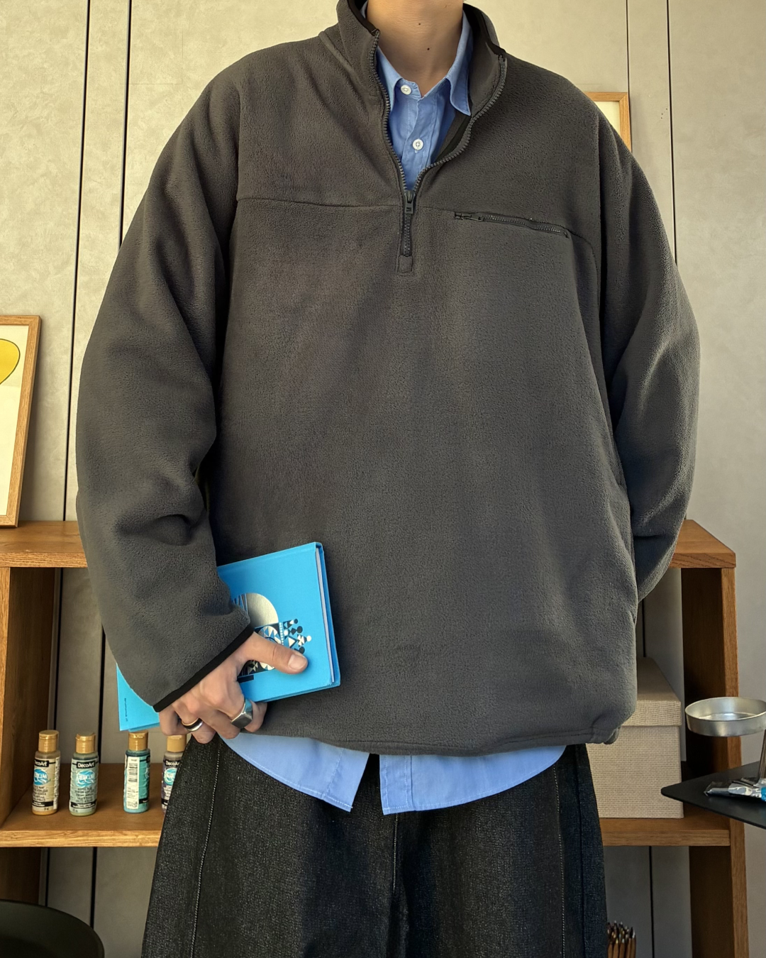 スタンドカラーフリースジャケット RR0121