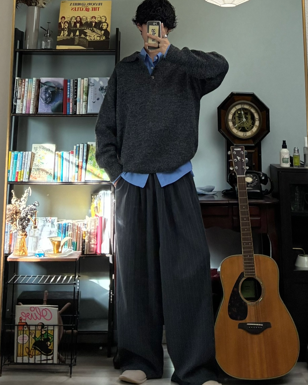 ウールブレンドシャギーニットポロ RR0131