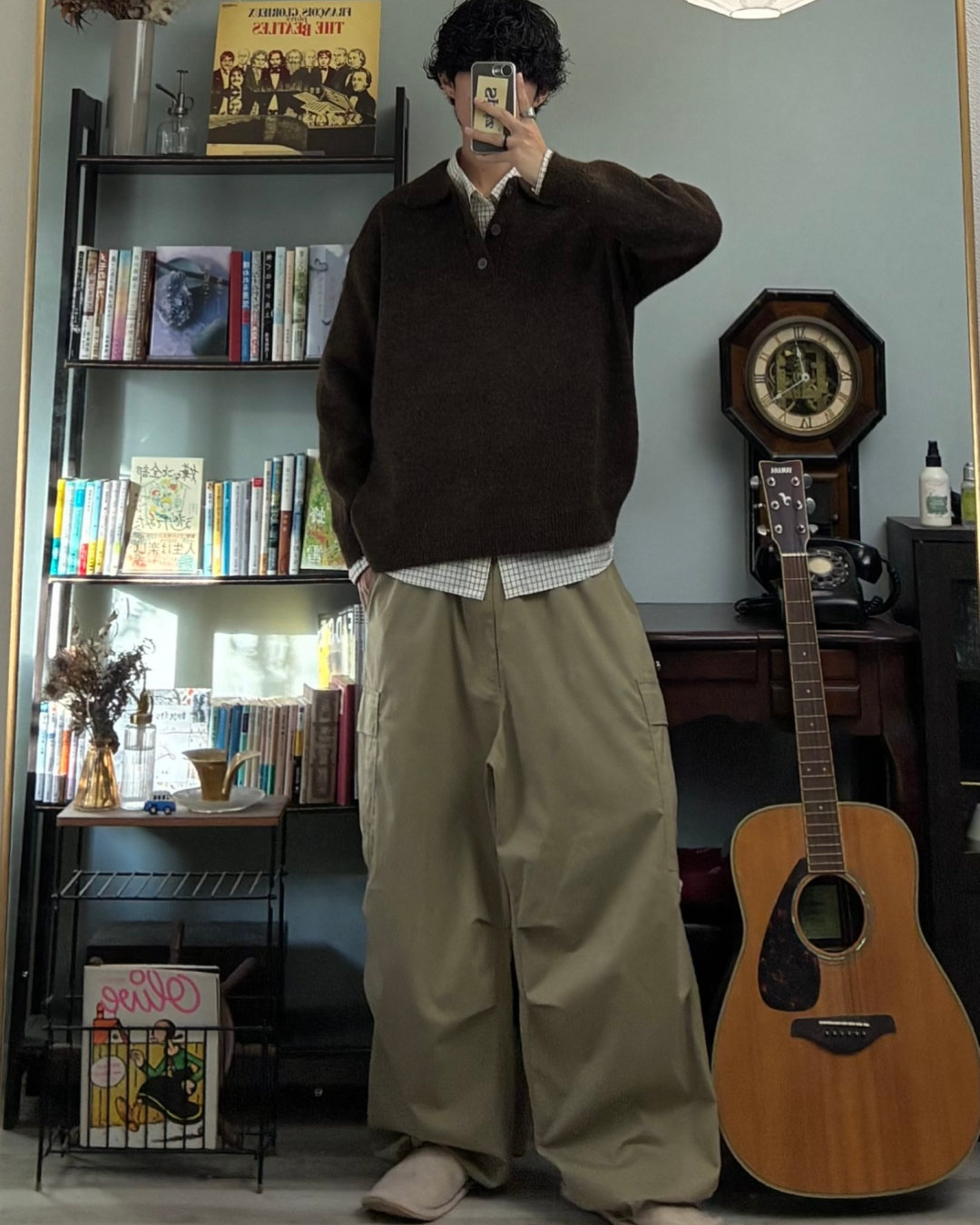 ウールブレンドシャギーニットポロ RR0131