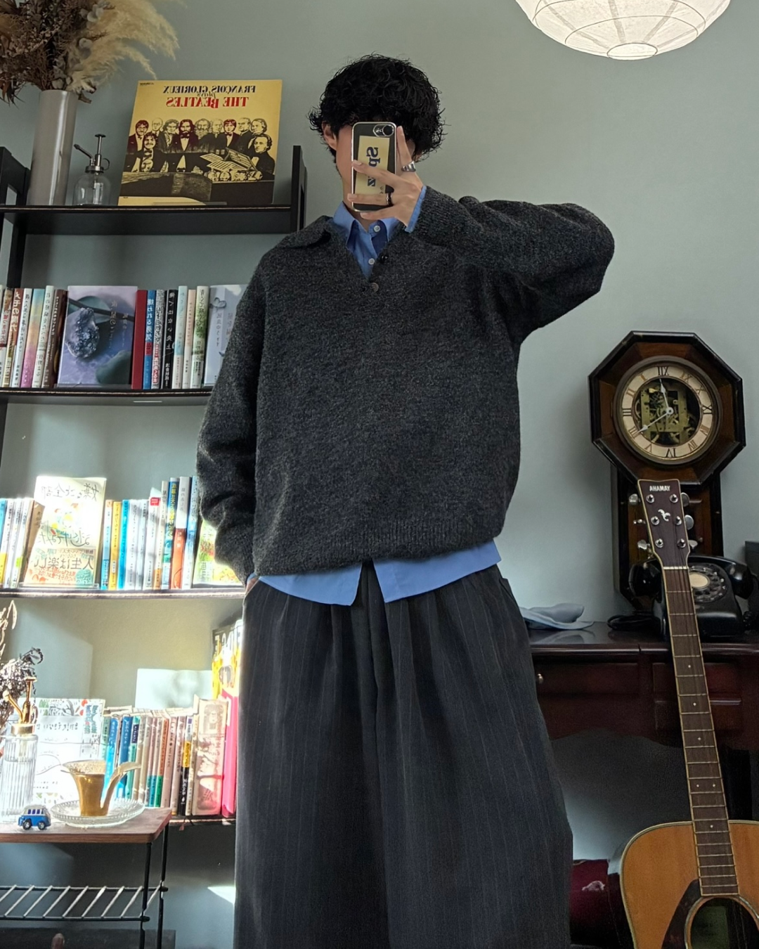 ウールブレンドシャギーニットポロ RR0131