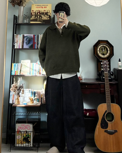 ウールブレンドシャギーニットポロ RR0131