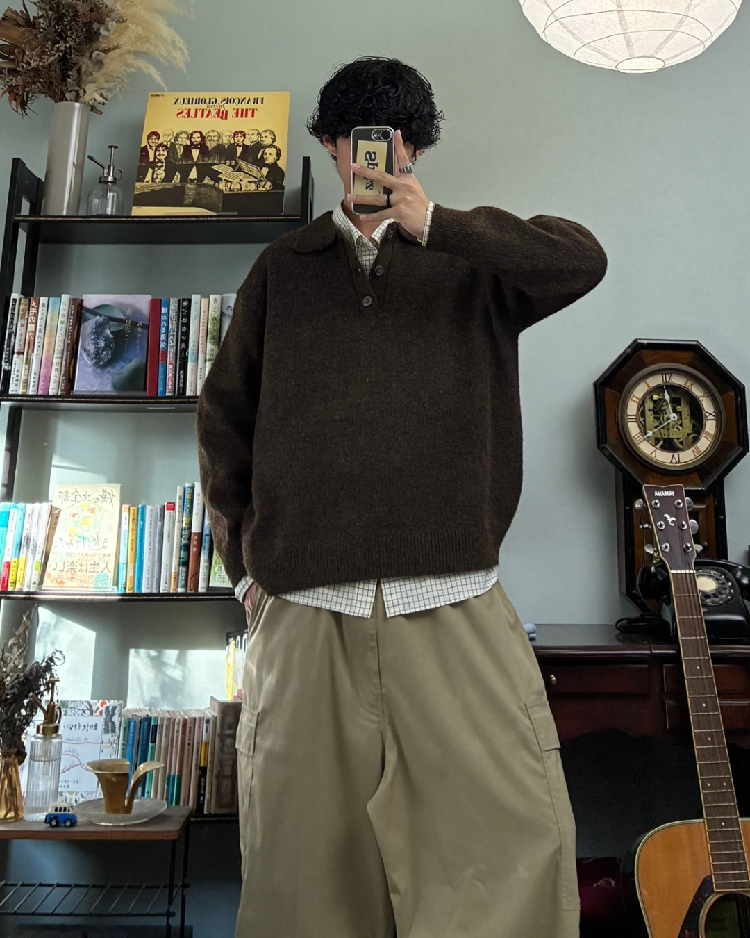 ウールブレンドシャギーニットポロ RR0131