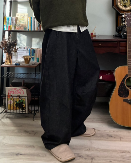 ブラックカーブデニムパンツ RR0169