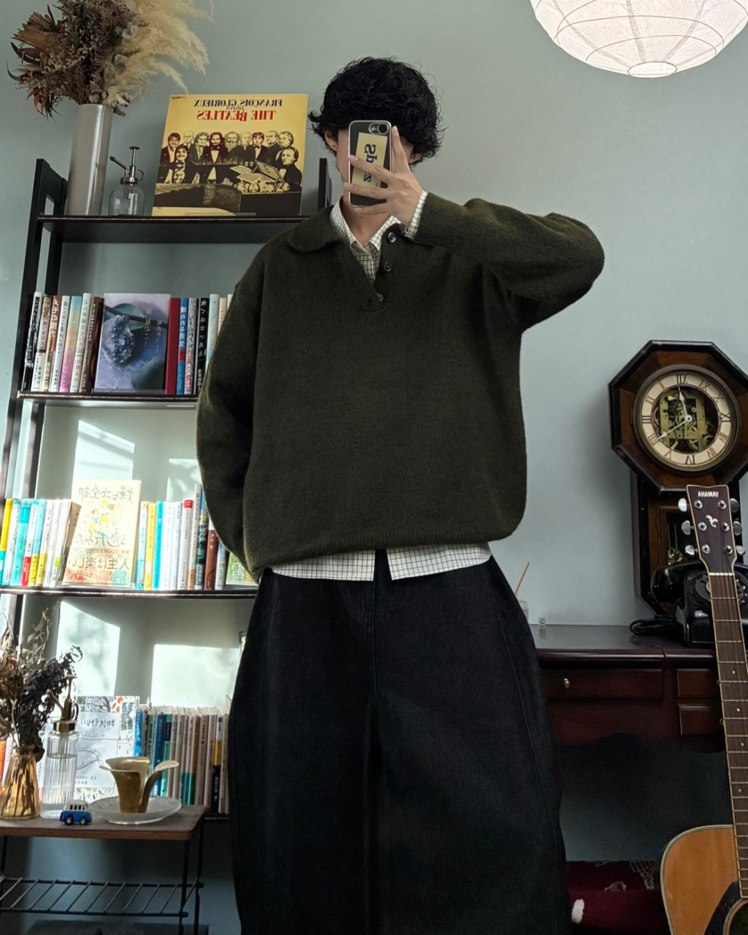 ブラックカーブデニムパンツ RR0169