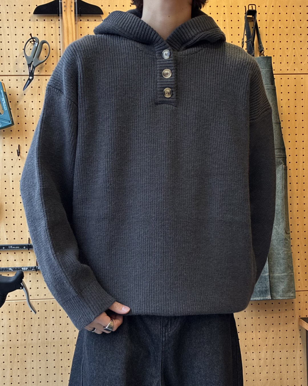ハーフネックニットフーディー RR0178
