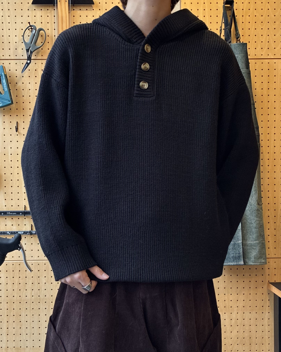 ハーフネックニットフーディー RR0178