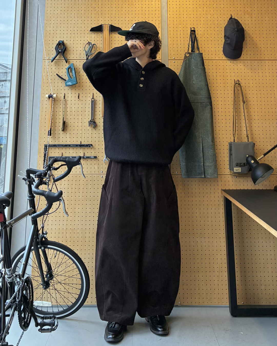 ハーフネックニットフーディー RR0178