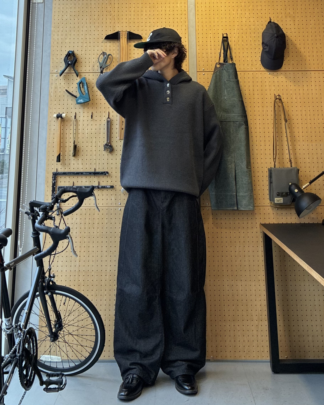 ハーフネックニットフーディー RR0178