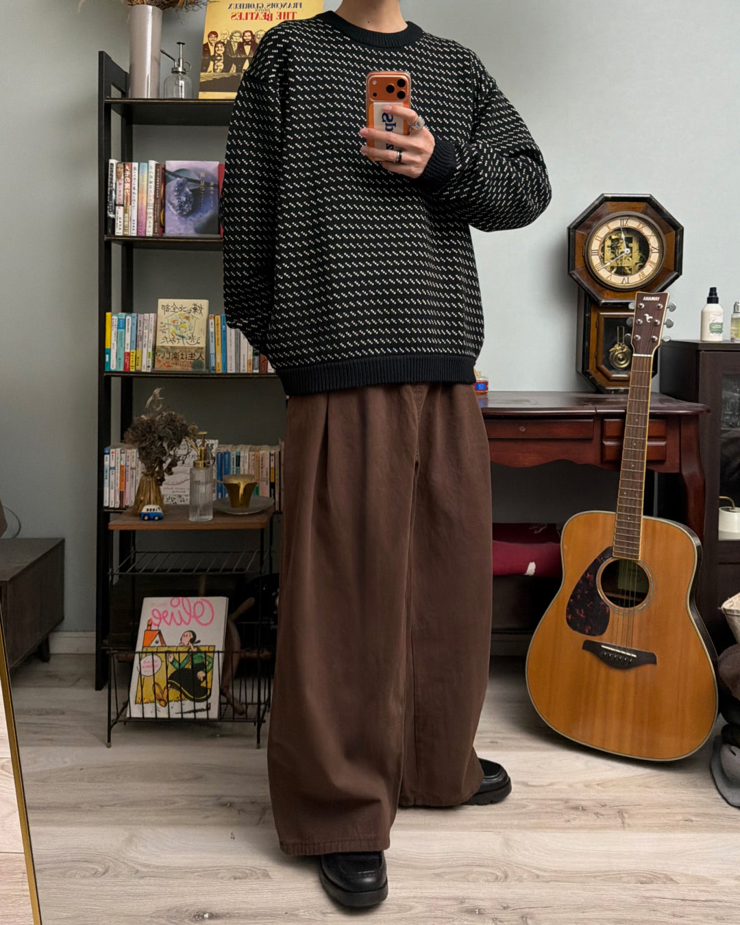 オーバーシルエットブラウンパンツ RR0182