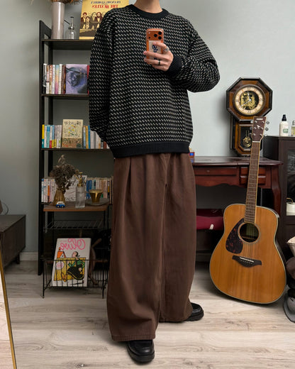 オーバーシルエットブラウンパンツ RR0182