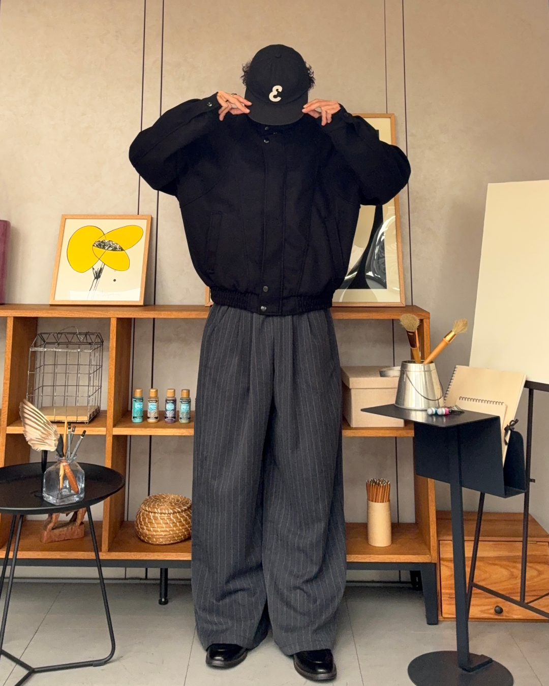 スタンドカラーショートウールライクジャケット RR0183