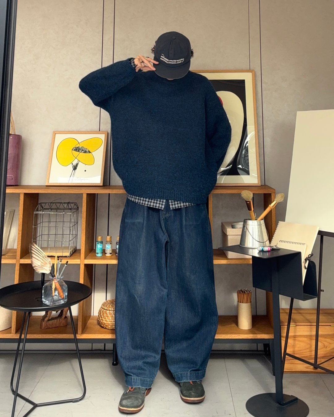 ウールブレンドリラックスクルーネックセーター RR0187