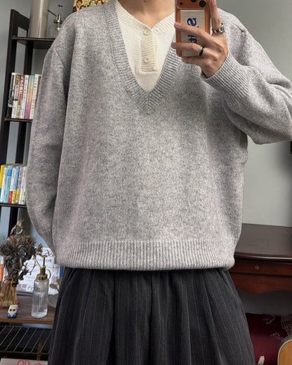 フェイクレイヤードVネックセーター RR0191
