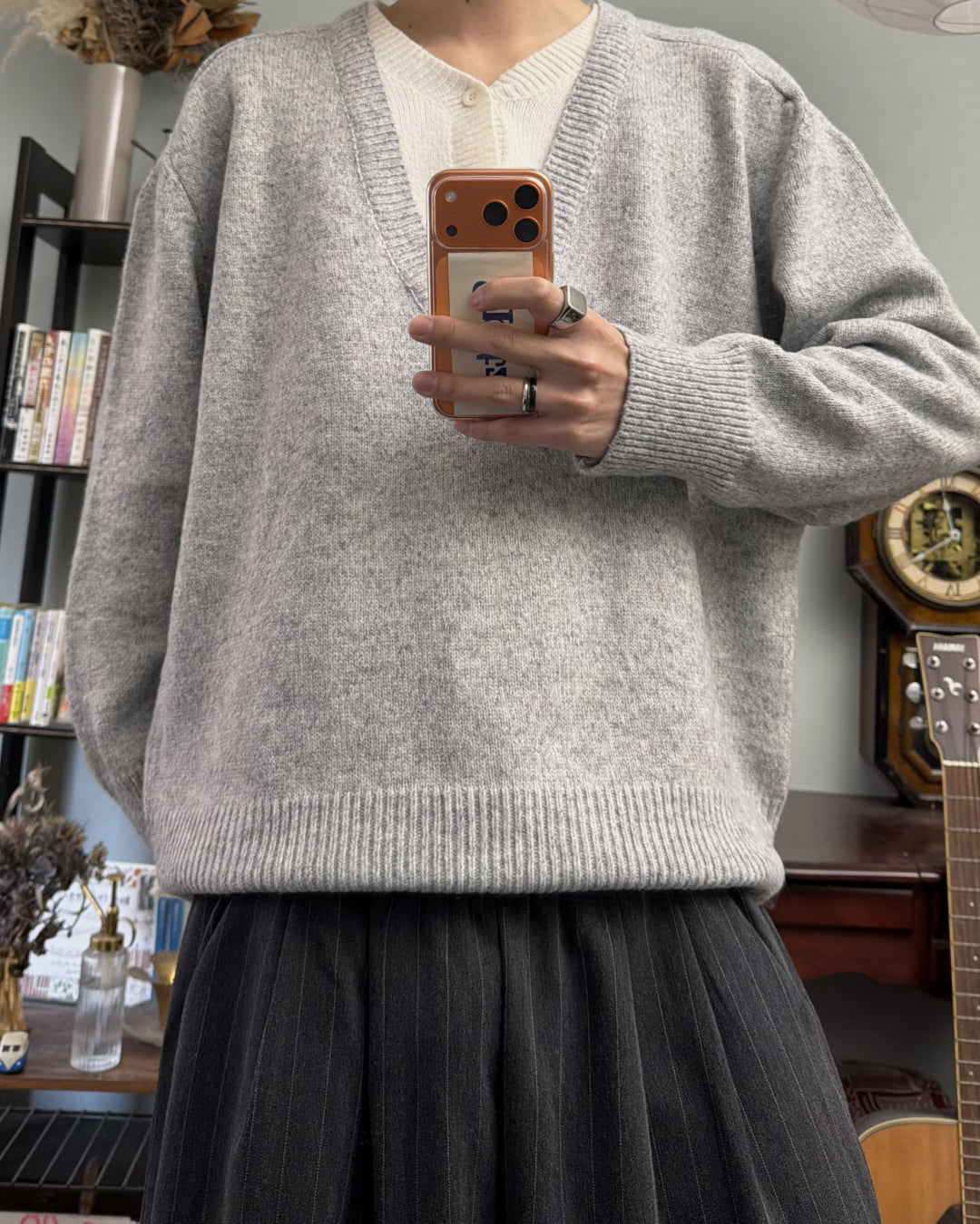 フェイクレイヤードVネックセーター RR0191