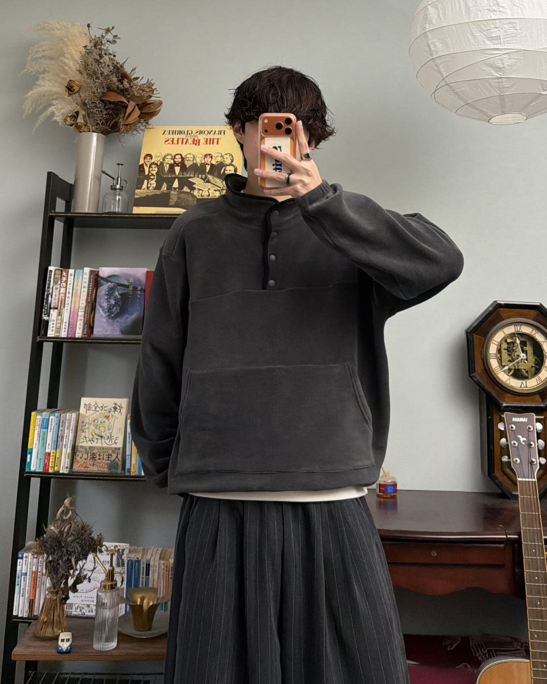 スタンドカラーフリースプルオーバー RR0196