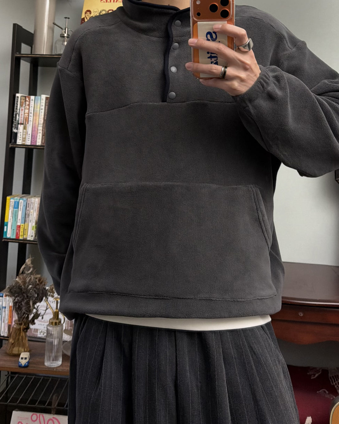 スタンドカラーフリースプルオーバー RR0196