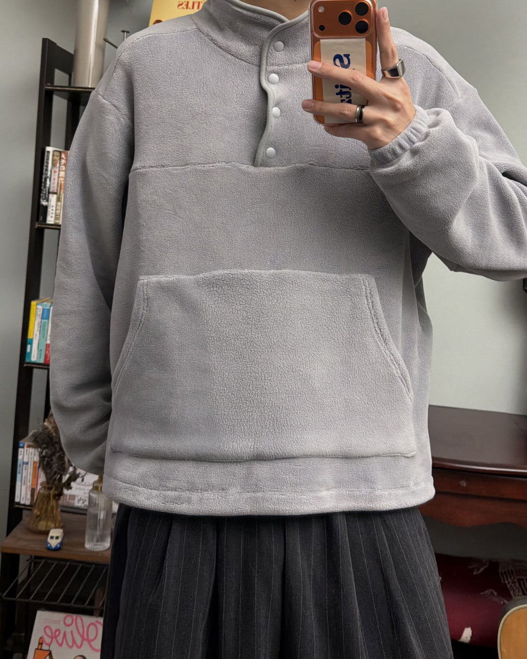 スタンドカラーフリースプルオーバー RR0196