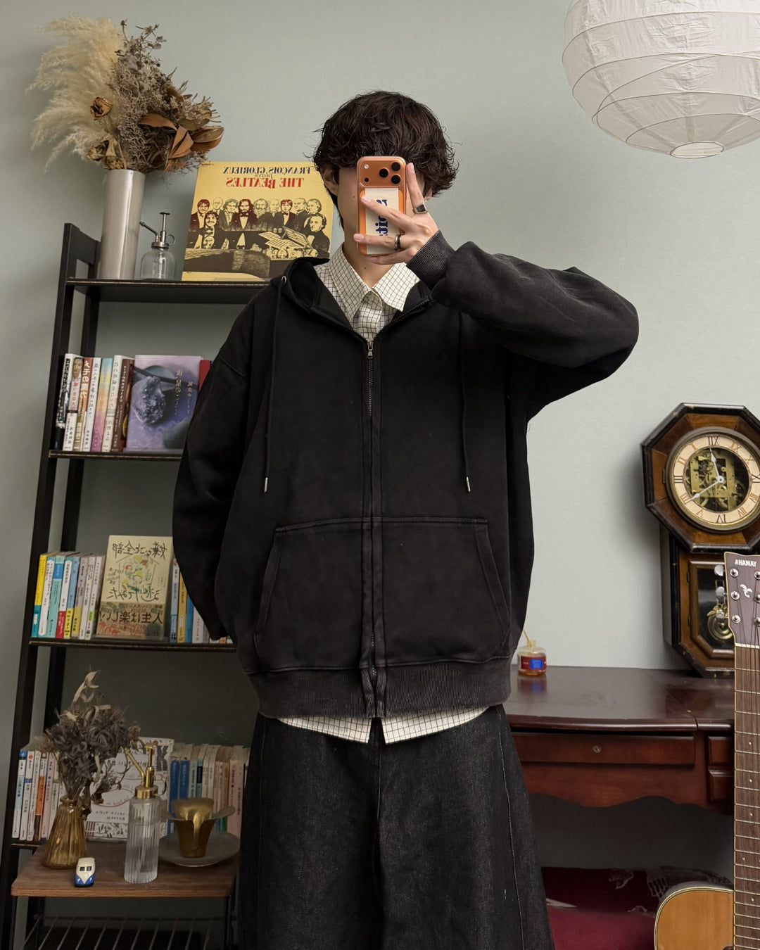 ウォッシュ加工ジップパーカー RR0232