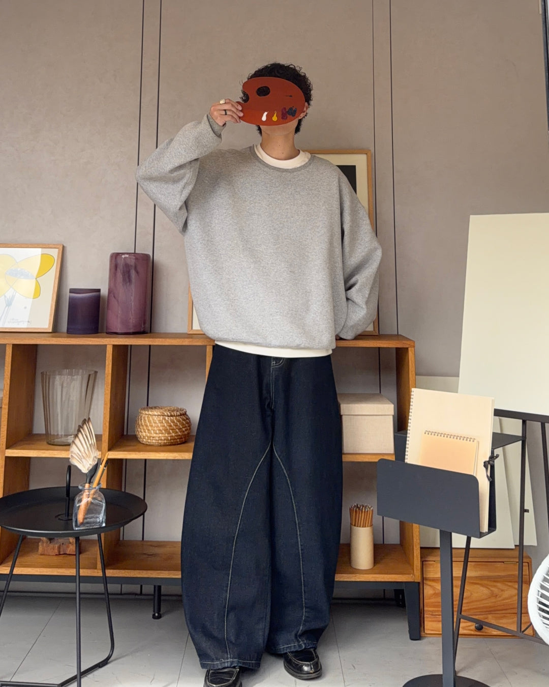 ボタンフライステッチカーブパンツ RR0252