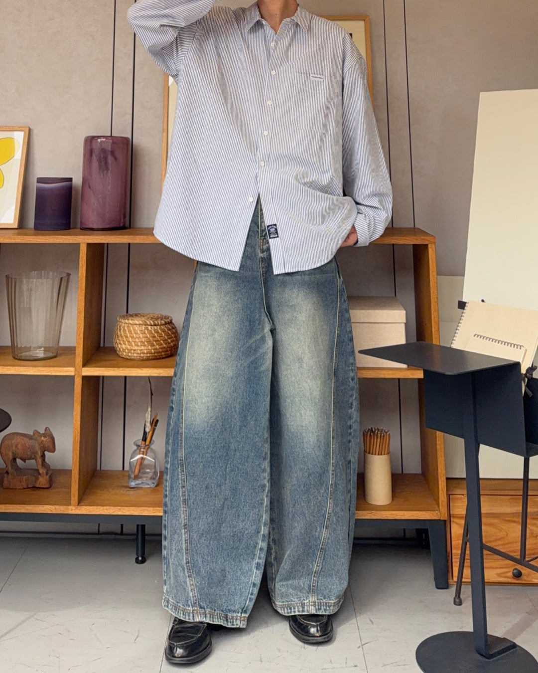 レトロウォッシュミッドライズパンツ RR0253