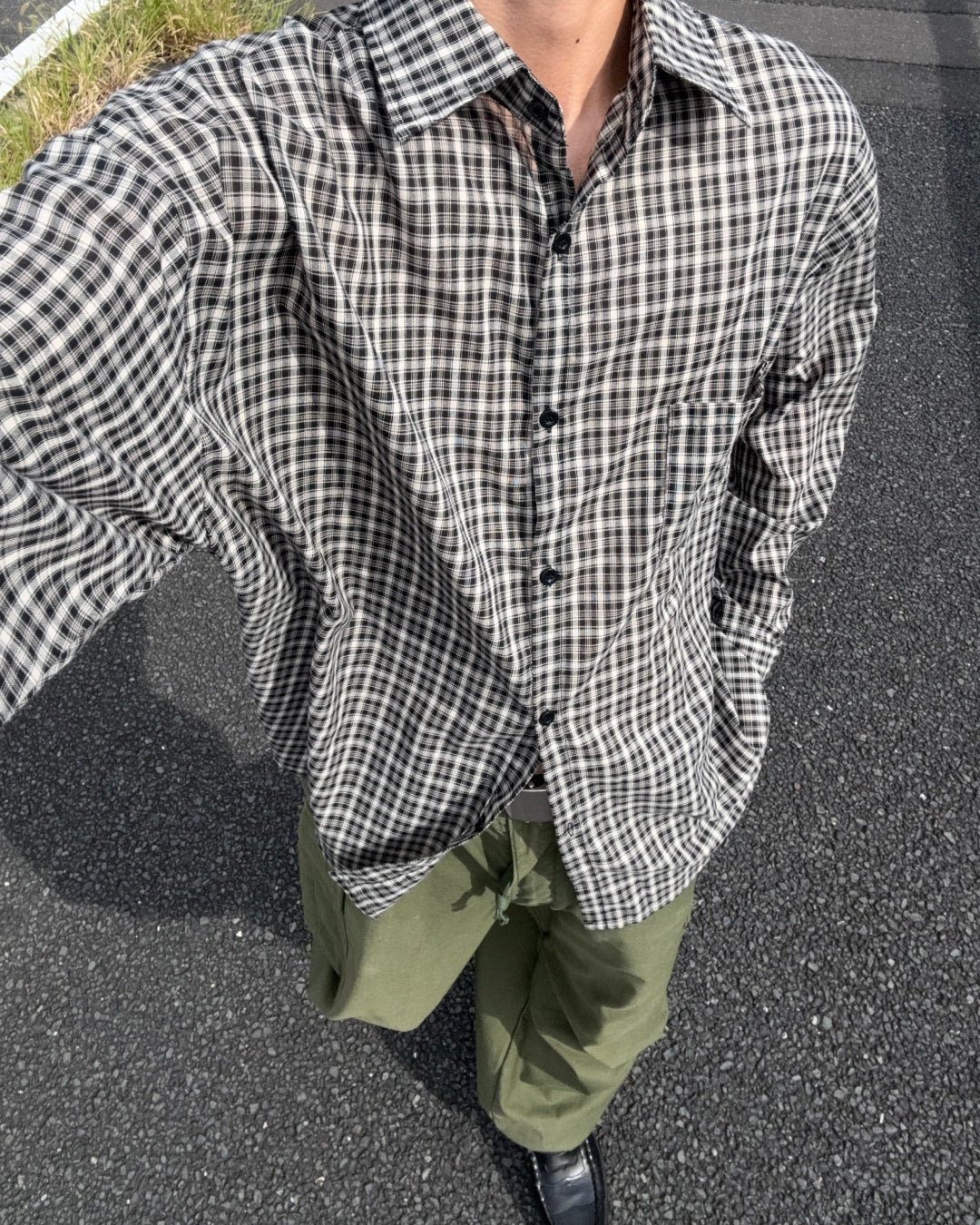 オーバーサイズチェックシャツ RR0257