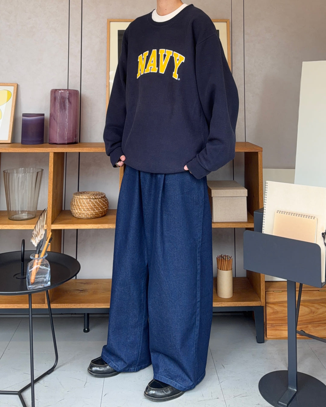 ワイドストレートデニムパンツ RR0277