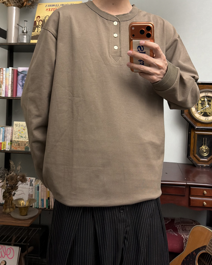 コットンヘンリーネックロングTシャツ RR0299