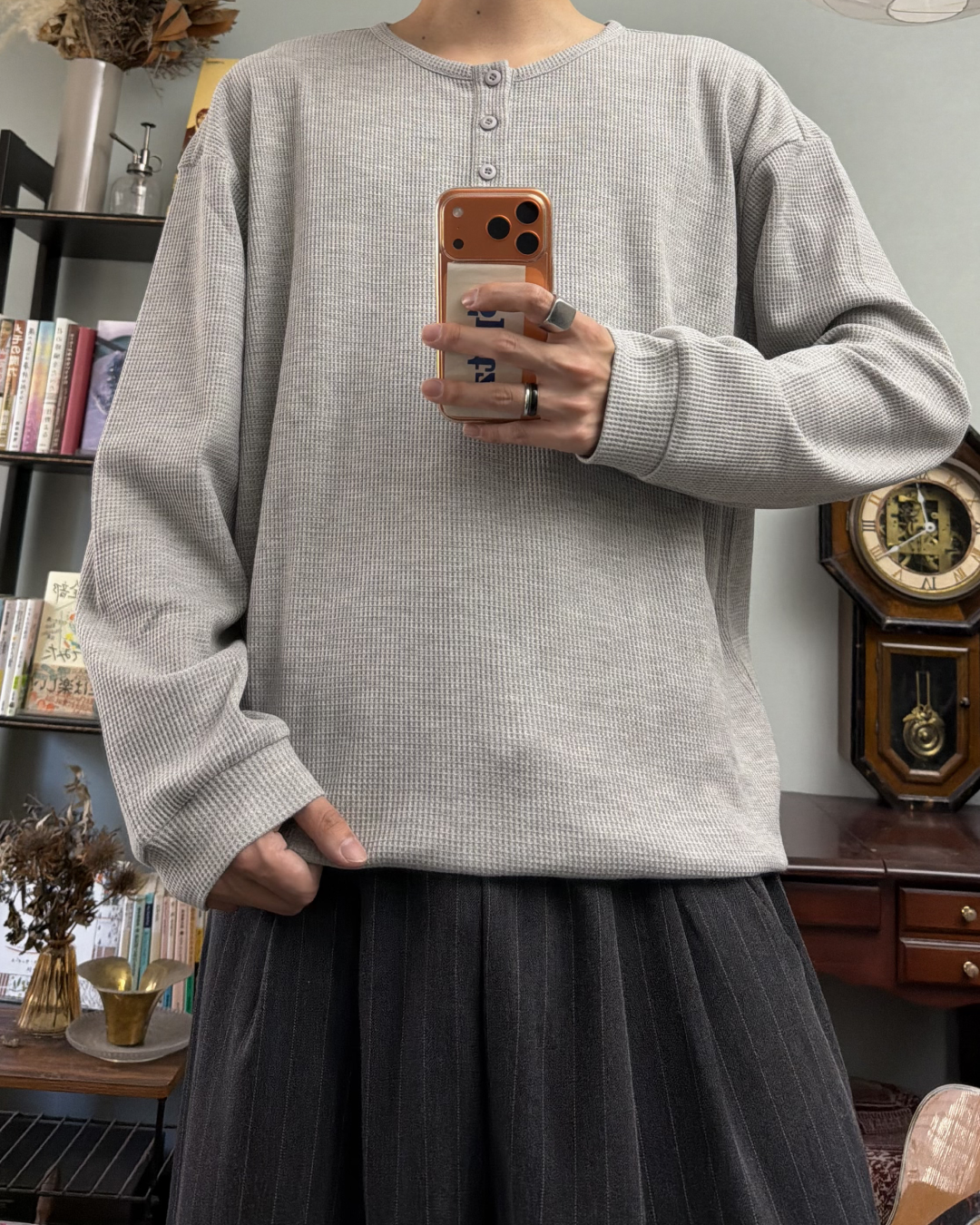 クルーネックヘンリーリブロンT RR0301