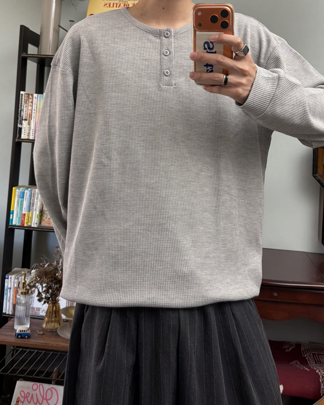 クルーネックヘンリーリブロンT RR0301
