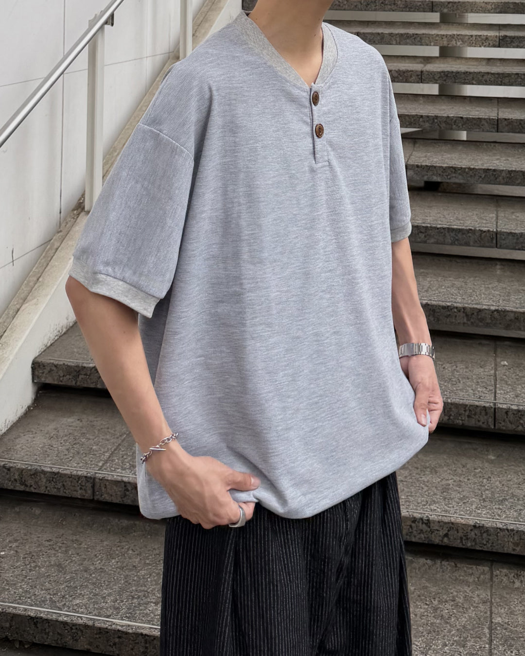 ルーズフィットヘンリーネックTシャツ RR0302 – YOLO（ヨロ