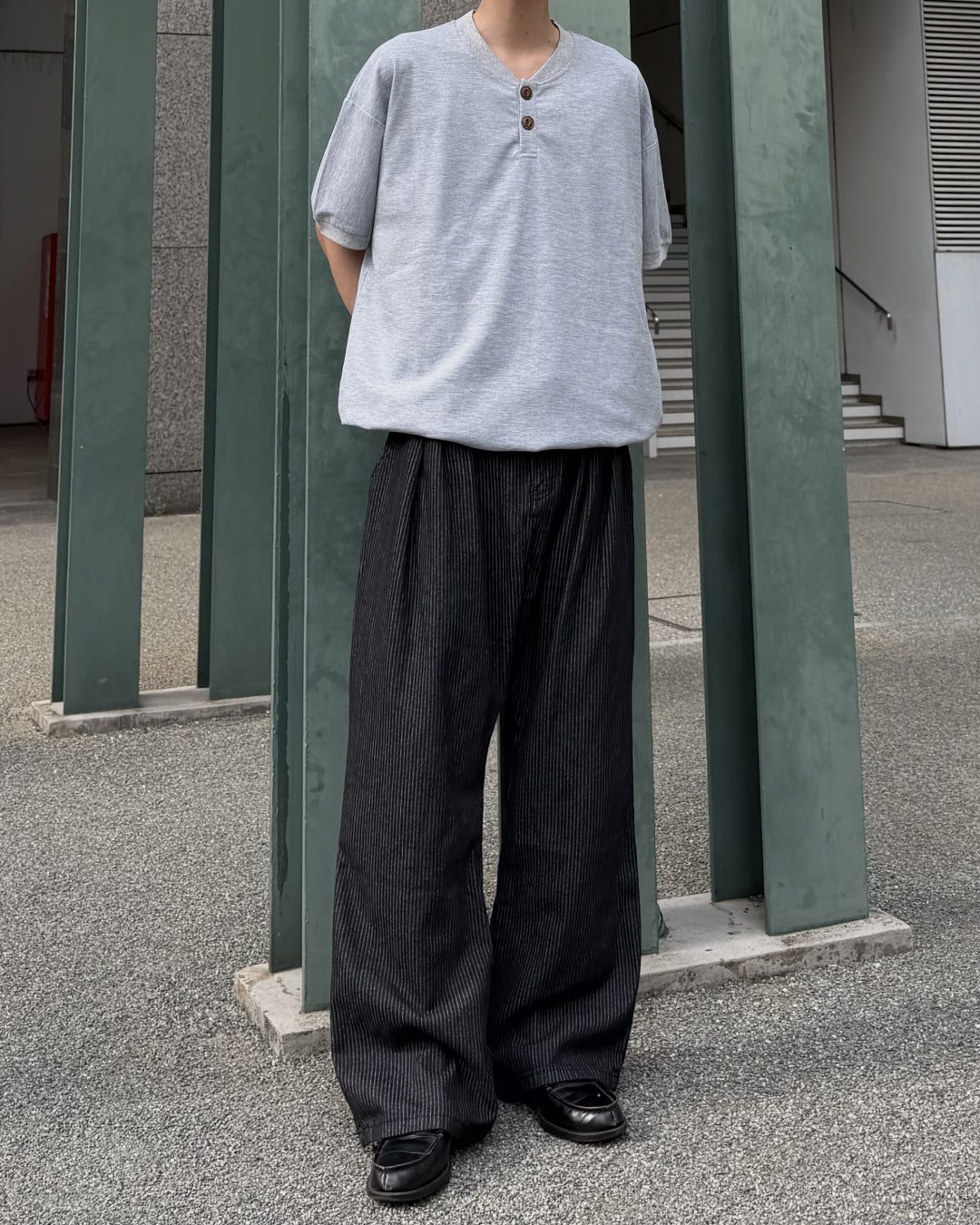 再販】ルーズフィットヘンリーネックTシャツ RR0302 – YOLO（ヨロ