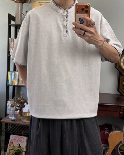 ステッチヘンリーネックカットソー RR0365