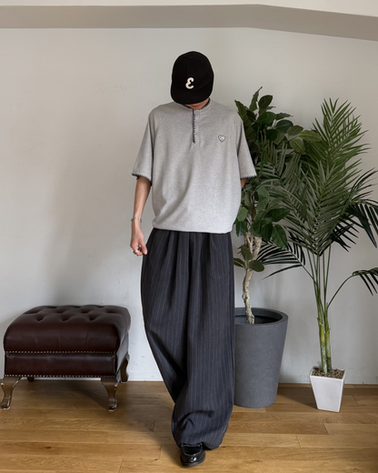 ステッチワッフルヘンリーネックT RR0367