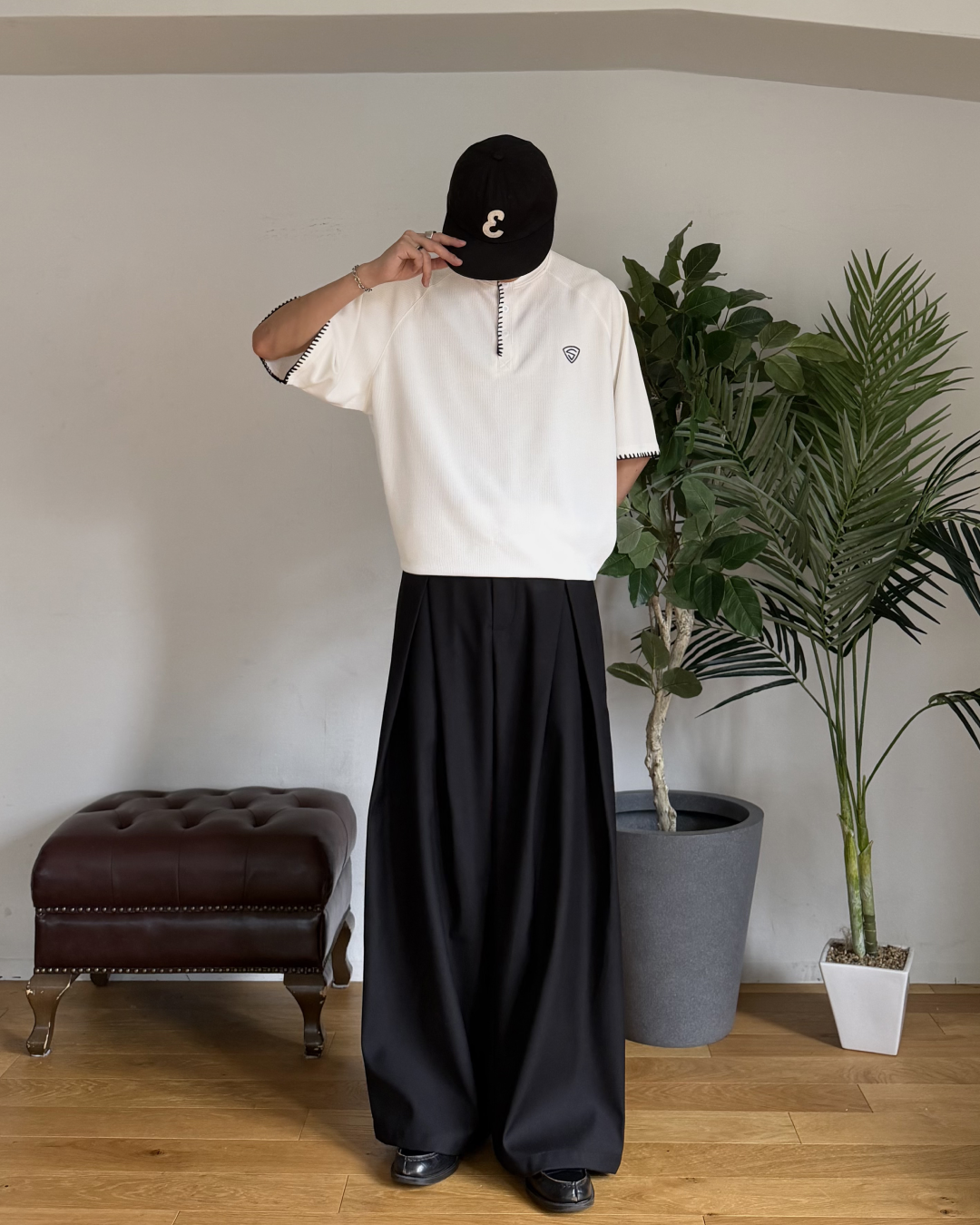 ステッチワッフルヘンリーネックT RR0367