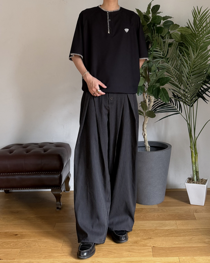 ステッチワッフルヘンリーネックT RR0367
