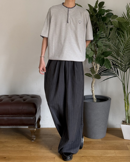 ステッチワッフルヘンリーネックT RR0367