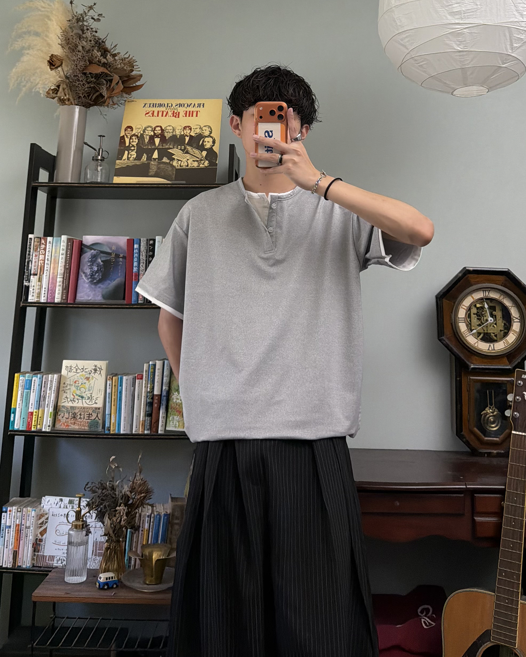 レイヤードヘンリーネックTシャツ RR0369